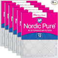 Nordic Pure 16x20x1 (Actual Size: 15 1/2 x 19 1/2 x 3/4) Tru Mini Pleat MERV 12 AC Furnace Air Filters – 2.5X More Media for Longer-Lasting, High-Efficiency Filtration - 6 Pack
