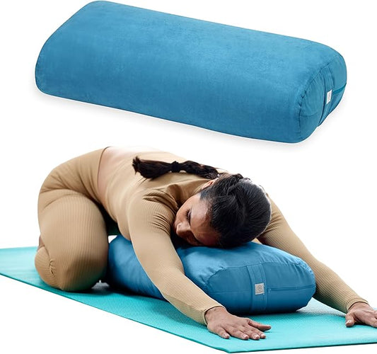 Gaiam Yoga Bolster - Long, Rectangular Meditation Pillow - Supportive Cushion for Restorative Yoga and Sitting on the Floor - Built-In Carrying Handle - Machine Washable Cover'-FlexoryFit