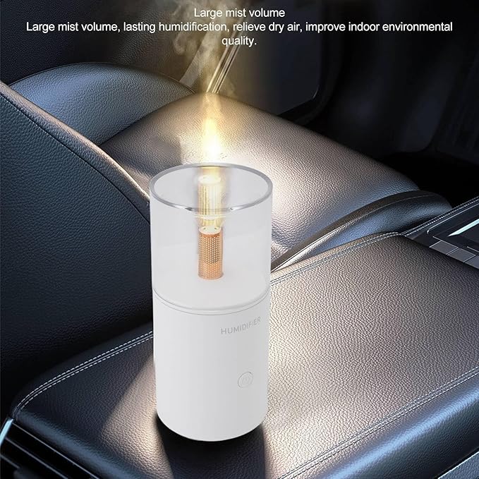 Car therapy Humidifier, Large Mist Volume Diffuser Humidifier Ambient Lighting Desktop USB Essential Oil Diffuser
