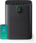 MORENTO Air Purifier for home Large Rooms up to 1076 ft2, Wi-Fi and Alexa compatible, PM2.5 Air Quality Display, Auto Mode, HEPA Filter Removes Dust, Pollen, Smoke 1 Pack +2 Pack Filters(Black)