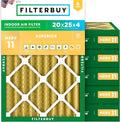 Filterbuy 20x25x4 Air Filter MERV 11 Superior Pet & Allergy Defense, by Filterbuy
