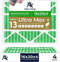 MervKing 16x20x4 Air Filter Actual Size: 15.88" x 19.88" x 4.31" MERV 13 MPR 1500-1900 | MADE IN USA | 4-Pack | Pleated HVAC AC Furnace Replacement