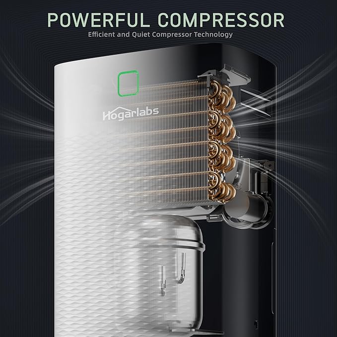 6,000 Sq.Ft 100 Pints Dehumidifier for Home, HOGARLABS Dehumidifier for Basement Large Room with Drain Hose, 1.32 Gal Water Tank, Auto Defrost, 24H Timer, Intelligent Humidity Control