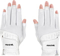 MAZEL Women's Fingerless Golf Gloves One Pair Open-Finger Design,Breathable Hot Wet Weather Sweat-Absorbing,Fit Size S M L XL