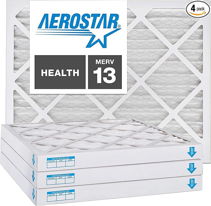 Aerostar 20x24x2 MERV 13, Pleated Air Filter, 20x24x2, Box of 4, Made in the USA