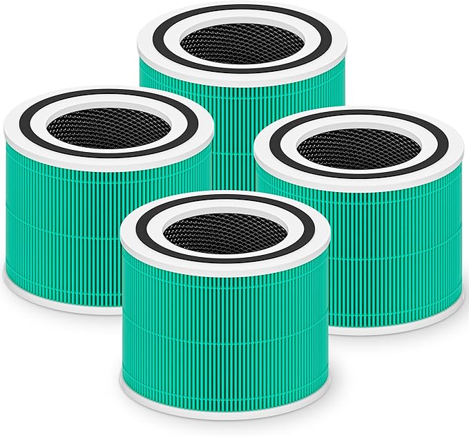 Core 300 Toxin Absorber Replacement Filter for LEVOIT Core 300 Core 300-P Core 300S Vortex Air Air Purifier, 3-in-1 H13 Grade True HEPA High-Efficiency Activated Carbon, Core 300-RF-TX, 4 Pack, Green