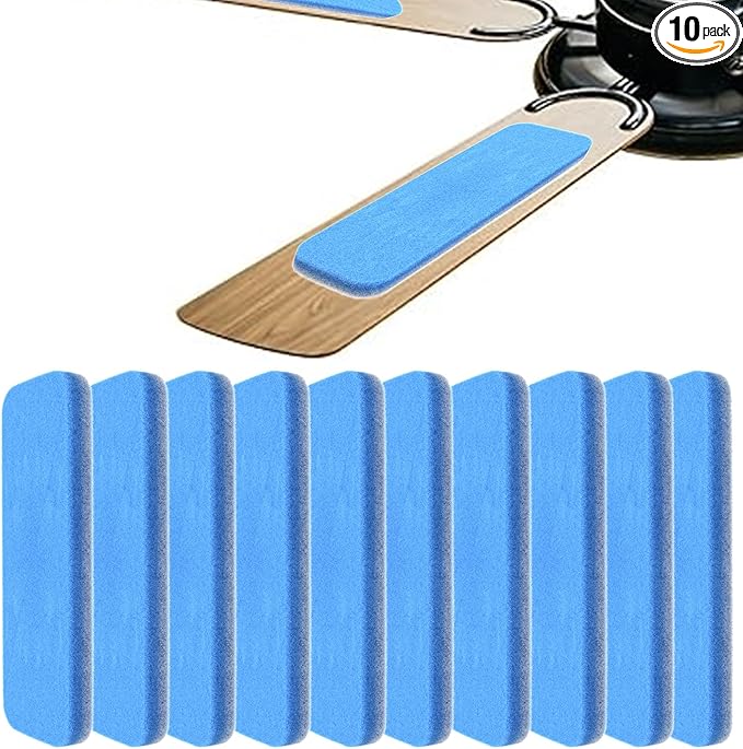 Ceiling Fan Filters for Blades - Fan Filters for Ceiling fan Blades,Content for Common Household Contaminants Easy-Stick Universal Fit,Unscented (10-Count)