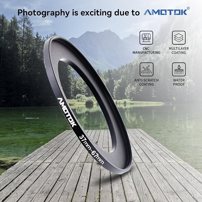 37mm Lens to 67mm Camera Lens Adapter, 37mm to 67mm Filter Step-up Ring Adapter - Image 2