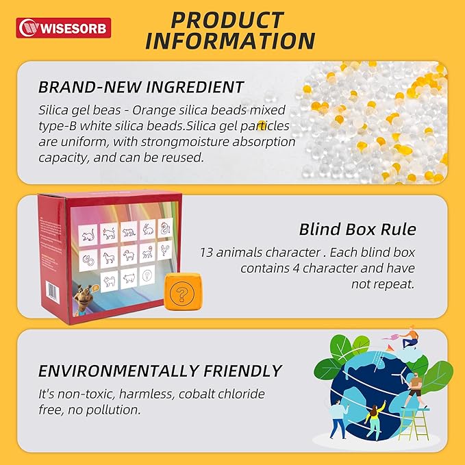 4Pcs 200g Desiccant Dehumidifier Bags, Rechargeable Indicating Silica Gel Beads, Gun Safe Dehumidifier, Desiccant Moisture Absorbers with Visible Window for Storage