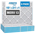 Aerostar 19.875x21.5x1 MERV 13 - 6 Count - Pleated HVAC, Furnace & Air Conditioner Filters - For Bacteria, Dust, Cold & Flu Germs, Lint, Mold, Pet Dander, Allergy-Causing Pollen, Smog, Smoke & Viruses
