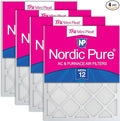 Nordic Pure 20x25x1 (Actual Size: 19 1/2 x 24 1/2 x 3/4) Tru Mini Pleat MERV 12 AC Furnace Air Filters – 2.5X More Media for Longer-Lasting, High-Efficiency Filtration - 4 Pack