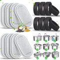 Cat Water Fountain Filters-8 Pack Replacement Filters & 8 Pack Replacement Pre-Filter Sponges Set for Stainless Steel 108/3.2L& 67oz/2L Adjustable Water Flow Pet Water Fountain
