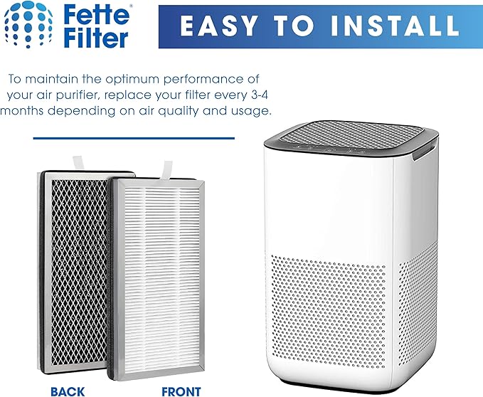 Fette Filter - Premium True Hepa H13 Replacement Filter Compatible with MA Air Purifer 15 with 3 Stage Filtration System for models 15-W1 15-S1 15-B1 15-W2 15-S2 15-B2 (Pack of 2)