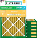 Filterbuy 20x24x2 Air Filter MERV 11 (MPR 1200) Allergen Defense Replacement (6-Pack), Electrostatic Pleated HVAC AC Furnace Filters, Made in USA (Actual Size: 19.38 x 23.38 x 1.75)
