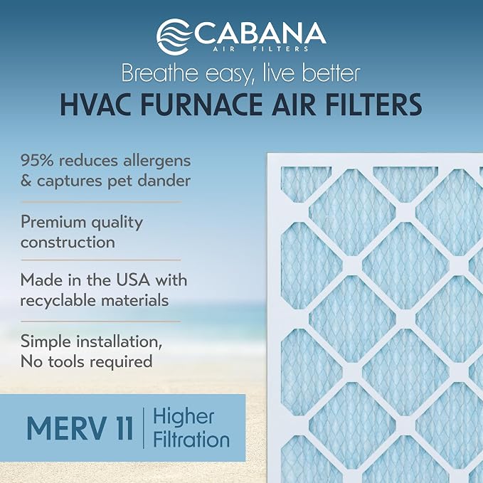 Cabana Filters 6-Pack 14x24x1 MERV 11 AC Furnace Air Filter - Image 2