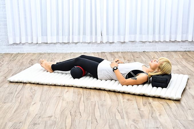 Leewadee Small Yoga Bolster – Shape-Retaining Cervical Neck Roll, Tube Pillow for Comfortable Reading, Kapok Filling, 22 x 6 x 6 inches-FlexoryFit