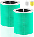 Core 600S Toxin Absorber Replacement Filter for LEVOIT Core 600S & Core 600S-P Air Purifier, 3-in-1 H13 True HEPA with Activated Carbon Filter for Home Large Room,Core 600S-RF,2 Pack,Green