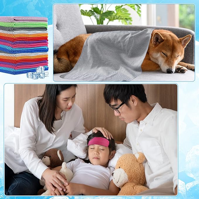 Maitys 1000 Pcs Cooling Towel Bulk, 32 x 12 Inch Microfiber Ice Towel for Neck and Face Cold Soft Breathable Sport Neck Wraps for Hot Weather Athletes Gym Yoga Camping Workout-FlexoryFit