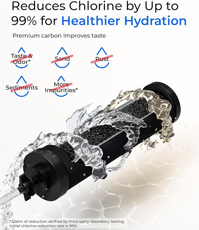 Waterdrop Gravity-fed Water Filter System, Reduces Lead and up to 99% of Chlorine, NSF/ANSI 42&372 Standard, with 2 Black Carbon Filters and Metal Spigot, King Tank Series