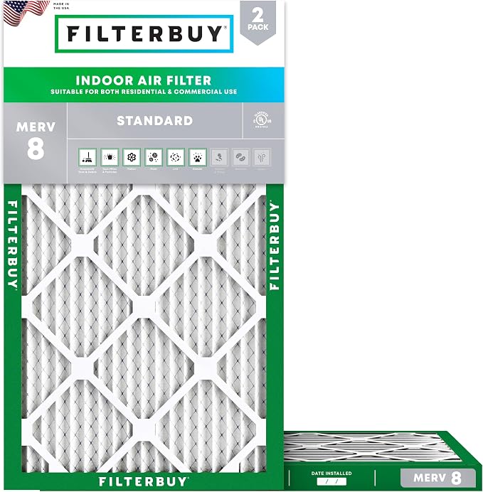 Filterbuy 14x27x1 Air Filter MERV 8 Essential Dust & Allergy Defense, by Filterbuy