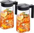 Amazing Abby - Slim Mini - 2-Pack Tritan Pitcher (48 oz), Unbreakable Plastic Water Pitcher with Lid, BPA-Free, Heat-Resistant, Dishwasher-Safe, Great for Both Iced and Hot Drinks, Black