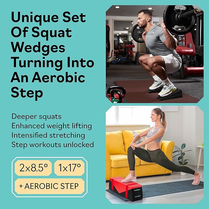 Squat Wedge - Squat Wedge Block 520 LBS Weight Capacity - Slant Board for Calf Stretching - Calf Stretcher Slant Board - yoga blocks-FlexoryFit