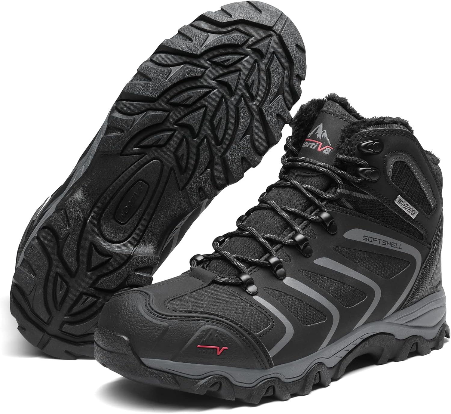 NORTIV 8 Men's Ankle High Waterproof Hiking Boots Outdoor Lightweight Shoes Trekking Trails Armadillo