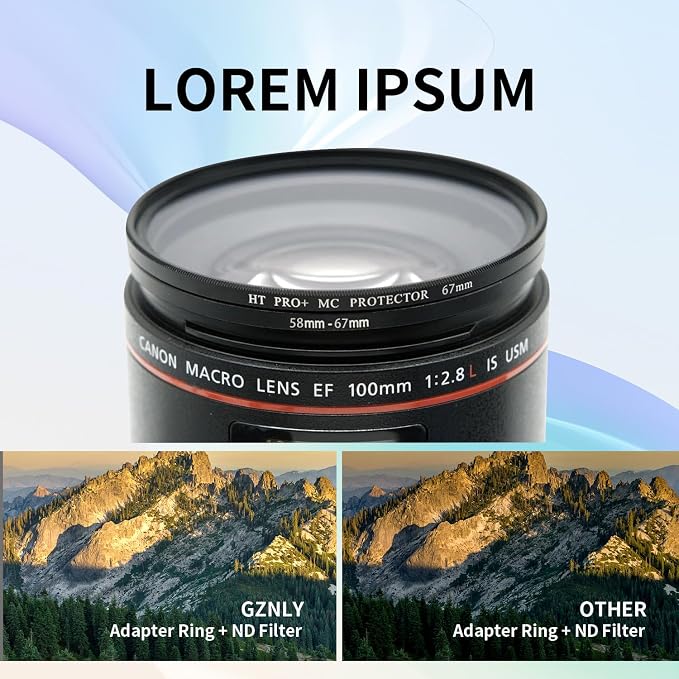 58-67mm Step-Up Ring Adapter, 58mm to 67mm Step Up Filter Ring - Image 3