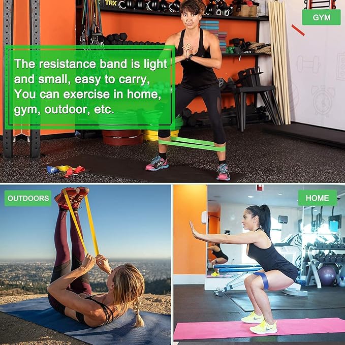 Resistance Bands Set, Workout Bands with Handles, Door Anchor, Ankle Straps and Carry Bag, Exercise Bands for Shape Body and Home Workouts-FlexoryFit