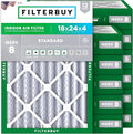 Filterbuy 18x24x4 Air Filter MERV 8 (MPR 700) Dust Defense Replacement (12-Pack), Electrostatic Pleated HVAC AC Furnace Filters, Made in USA (Actual Size: 17.50 x 23.38 x 3.63)