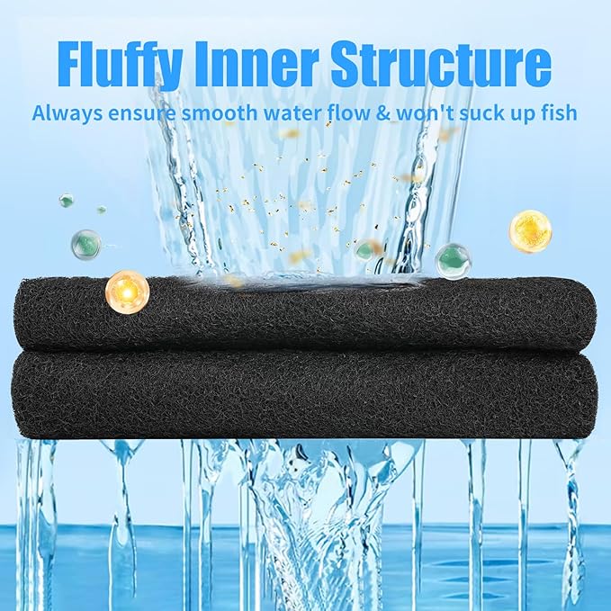 AQUANEAT Aquarium Activated Carbon Filter Media Pad for Fish Tank Pond Canister Filter (10.5" x 72")