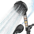 Filtered Shower Head with Handheld, High Pressure 10 Settings Shower Filter Head for Hard Water, Built-in Power Spray, Hard Water Filter Showerhead-Remove Chlorine-Dry Skin,Hair(Matte Black)