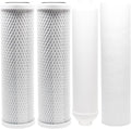CFS – 4 Pack Replacement Water Filter Kit Includes Carbon Block, Polypropylene Sediment, Inline Cartridges Compatible with Watts RO-TFM-5SV RO Models – Removes Bad Taste & Odor – Universal 10" Filter