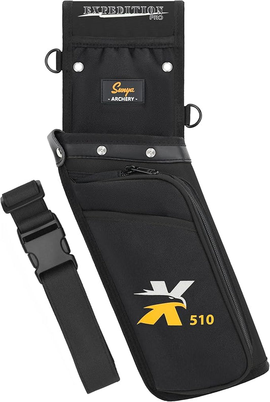 SUNYA X510 Field & Competition Hip Arrow Quiver | 3-Slot Noise-Free Archery Quiver with Sturdy Storage System (42x18cm)