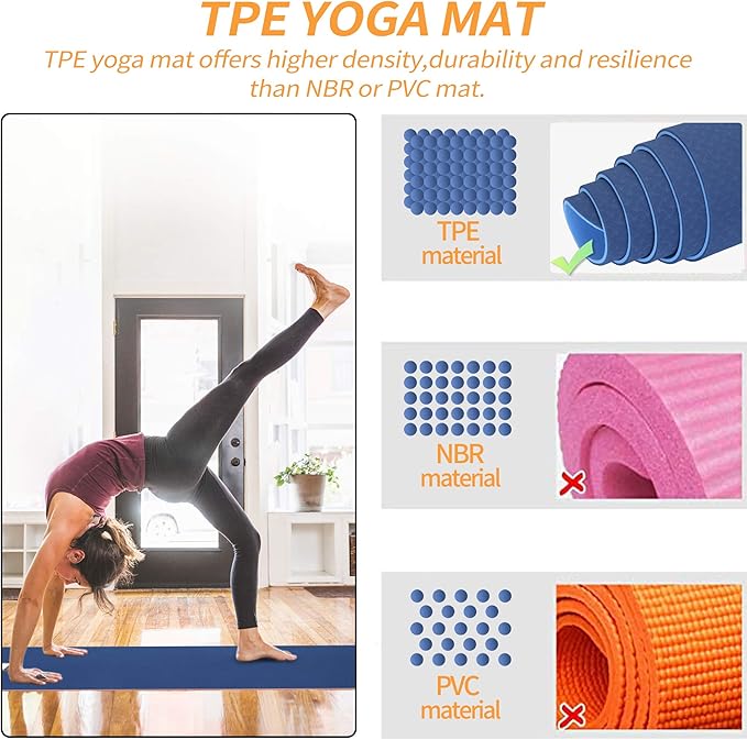 Yoga Starter Kit - 11-Piece Set with Yoga Blocks, Strap, Ball, Mat, Carrying Strap, Net Bag, Cooling Towel-FlexoryFit
