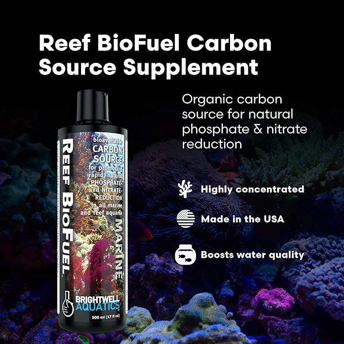 Brightwell Aquatics Reef BioFuel - Organic Carbon Supplement for Marine and Reef Aquariums, Aiding Bacterioplankton Growth That Promotes Rapid Phosphate and Nitrate Reduction, 20 L