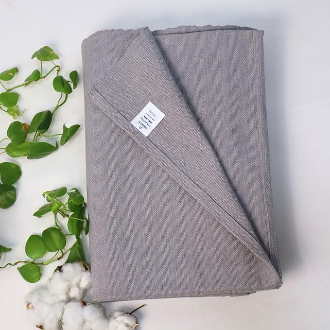 Yogikuti Iyengar Cotton Yoga Blanket Set of One – Thick Handwoven Yoga Blankets for Restorative Yoga, Meditation & Pranayama – Premium Cotton Yoga Blanket for Support & Comfort in Pranayama (Gray)-FlexoryFit