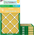 Filterbuy 14x24x1 Air Filter MERV 11 (MPR 1200) Allergen Defense Replacement (6-Pack), Electrostatic Pleated HVAC AC Furnace Filters, Made in USA (Actual Size: 13.38 x 23.38 x 0.75)