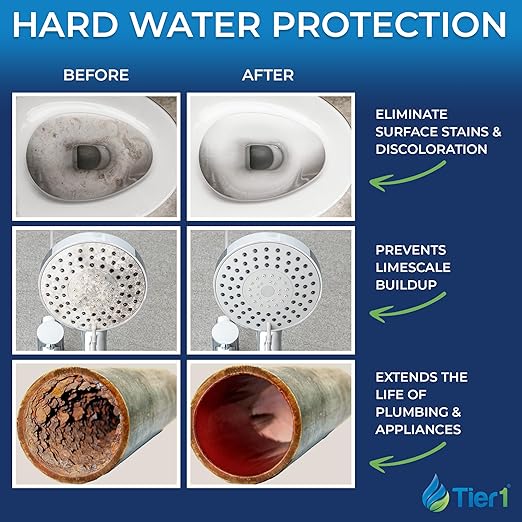 Tier1 Whole House Water Softener System 48,000 Grain High Efficiency with Sediment Pre-Filter | Pre-Filled Mineral Tank with 1.5 Cubic feet of Cation Resin | Home Water Filtration System