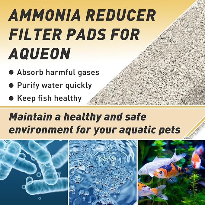 12 Count Ammonia Reducer Filter Pads for Aqueon - Replacement Filter Cartridges Small for Aqueon QuietFlow LED PRO Model 20 and 75