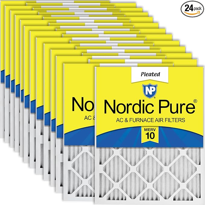 Nordic Pure 18x20x1 Pleated MERV 10 Air Filters 24 Pack by NordicPure