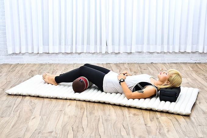 Leewadee Small Yoga Bolster – Shape-Retaining Cervical Neck Roll, Tube Pillow for Comfortable Reading, Kapok Filling, 22 x 6 x 6 inches-FlexoryFit
