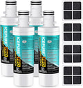 ICEPURE PRO ADQ74793501 NSF/ANSI 401 NSF/ANSI 42Certified Replacement LT1000P, Kenmore Elite 9980, ADQ747935 LT1000PC MDJ64844601 ADQ74793502 LFXS26973S Refrigerator Water and LT120F Air Filter, 4PACK