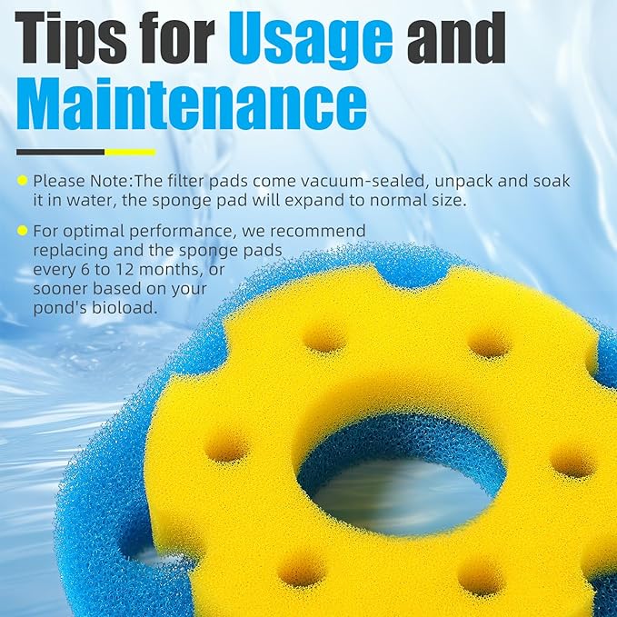 AQUANEAT Replacement Sponge Filter Media Pad Compatible with VIVOHOME/VIVOGROW 2380 GPH/2630 GPH or SUNSUN CPF-250/180 Pressure Pond Filter Foam Koi Fish