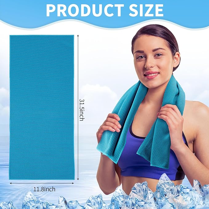 Honoson Cooling Towel Bulk - Neck & Face Cool Chilly Towels Microfiber Breathable Sport Sweat Rag for Gym, Yoga, Travel, Camping, Running, Outdoor-FlexoryFit