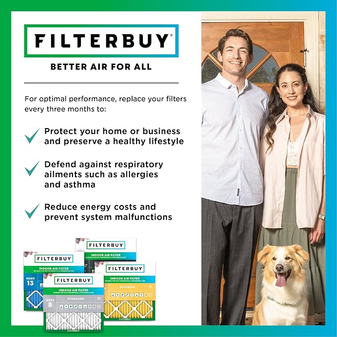 Filterbuy 16x25x4 Air Filter MERV 13 Optimal Smoke & Allergy Defense, - Image 7