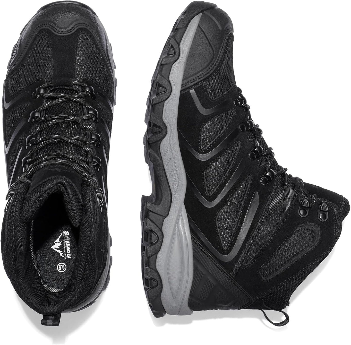 NORTIV 8 Men's Ankle High Waterproof Hiking Boots Outdoor Lightweight Shoes Trekking Trails Armadillo