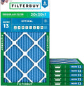 Filterbuy 20x30x1 Air Filter MERV 13 Optimal Smoke & Allergy Defense, by Filterbuy