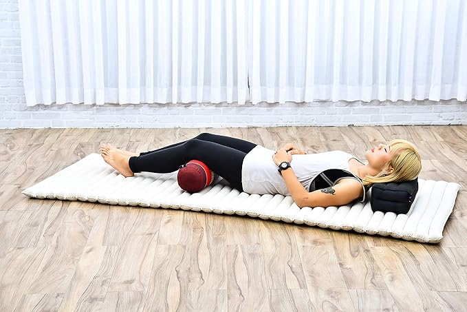 Leewadee Small Yoga Bolster – Shape-Retaining Cervical Neck Roll, Tube Pillow for Comfortable Reading, Kapok Filling, 22 x 6 x 6 inches-FlexoryFit