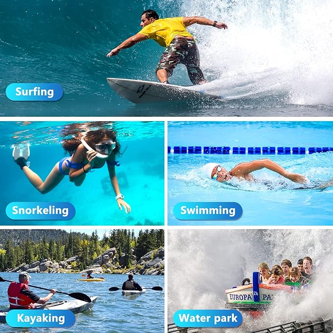 Waterproof Phone Pouch Floating, [Expandable Space] IPX8 Waterproof Dry Bag for iPhone 16 15 14 13 Pro Max Samsung S25 S24 S23 Google Up to 7.0" for Beach Boating Water Park Black